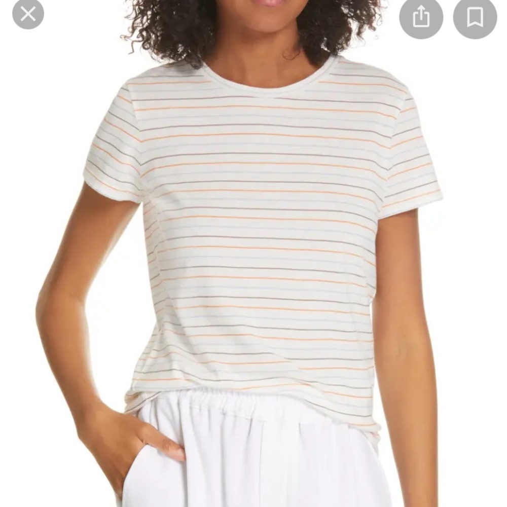 Vince Multi Stripe Essential Cotton Crew